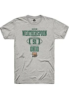 Davion Weatherspoon  Ohio Bobcats Ash Rally NIL Sport Icon Short Sleeve T Shirt