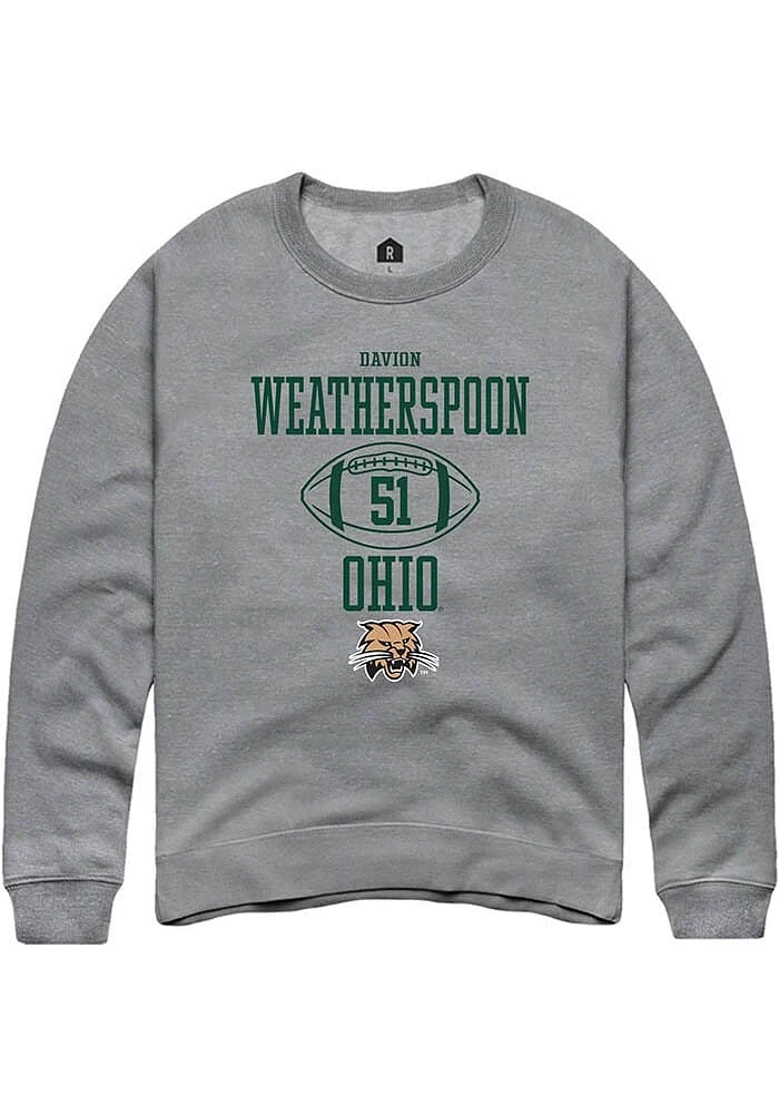 Davion Weatherspoon  Rally Ohio Bobcats Mens Graphite NIL Sport Icon Long Sleeve Crew Sweatshirt