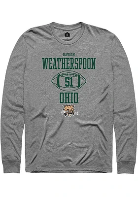 Davion Weatherspoon  Ohio Bobcats Graphite Rally NIL Sport Icon Long Sleeve T Shirt