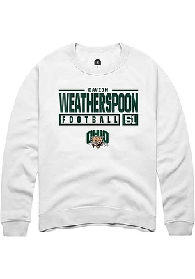 Davion Weatherspoon Rally Ohio Bobcats Mens NIL Stacked Box Long Sleeve Crew Sweatshirt