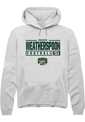 Davion Weatherspoon Rally Ohio Bobcats Mens NIL Stacked Box Long Sleeve Hoodie