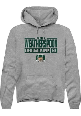 Davion Weatherspoon  Rally Ohio Bobcats Mens Graphite NIL Stacked Box Long Sleeve Hoodie