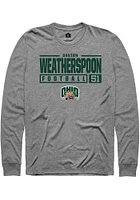 Davion Weatherspoon  Ohio Bobcats Graphite Rally NIL Stacked Box Long Sleeve T Shirt