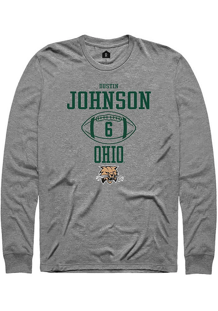 Dustin Johnson  Ohio Bobcats Graphite Rally NIL Sport Icon Long Sleeve T Shirt