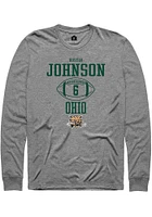 Dustin Johnson  Ohio Bobcats Graphite Rally NIL Sport Icon Long Sleeve T Shirt