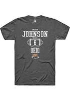 Dustin Johnson  Ohio Bobcats Dark Grey Rally NIL Sport Icon Short Sleeve T Shirt