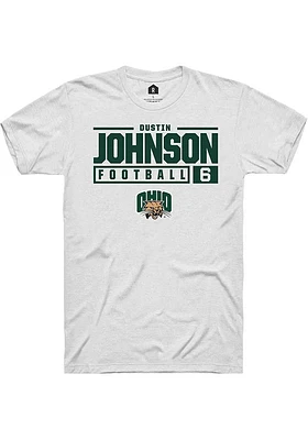 Dustin Johnson Ohio Bobcats Rally NIL Stacked Box Short Sleeve T Shirt