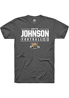 Dustin Johnson  Ohio Bobcats Dark Grey Rally NIL Stacked Box Short Sleeve T Shirt