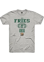 Jack Fries  Ohio Bobcats Ash Rally NIL Sport Icon Short Sleeve T Shirt