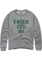 Jack Fries  Rally Ohio Bobcats Mens Graphite NIL Sport Icon Long Sleeve Crew Sweatshirt