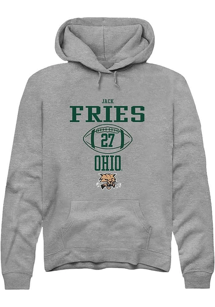 Jack Fries  Rally Ohio Bobcats Mens Graphite NIL Sport Icon Long Sleeve Hoodie