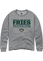 Jack Fries  Rally Ohio Bobcats Mens Graphite NIL Stacked Box Long Sleeve Crew Sweatshirt