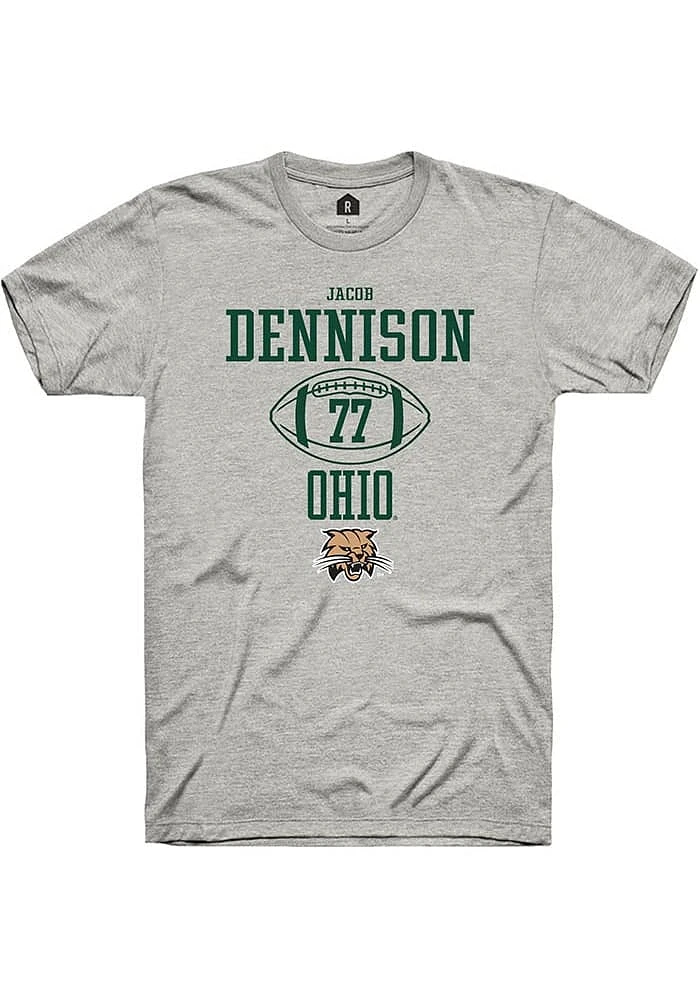 Jacob Dennison  Ohio Bobcats Ash Rally NIL Sport Icon Short Sleeve T Shirt