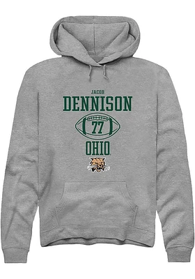 Jacob Dennison  Rally Ohio Bobcats Mens Graphite NIL Sport Icon Long Sleeve Hoodie