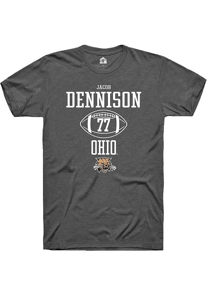 Jacob Dennison  Ohio Bobcats Dark Grey Rally NIL Sport Icon Short Sleeve T Shirt