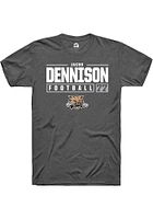 Jacob Dennison  Ohio Bobcats Dark Grey Rally NIL Stacked Box Short Sleeve T Shirt