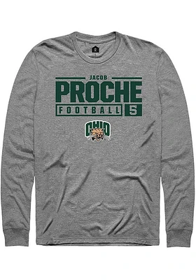 Jacob Proche  Ohio Bobcats Graphite Rally NIL Stacked Box Long Sleeve T Shirt