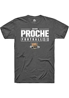 Jacob Proche  Ohio Bobcats Dark Grey Rally NIL Stacked Box Short Sleeve T Shirt