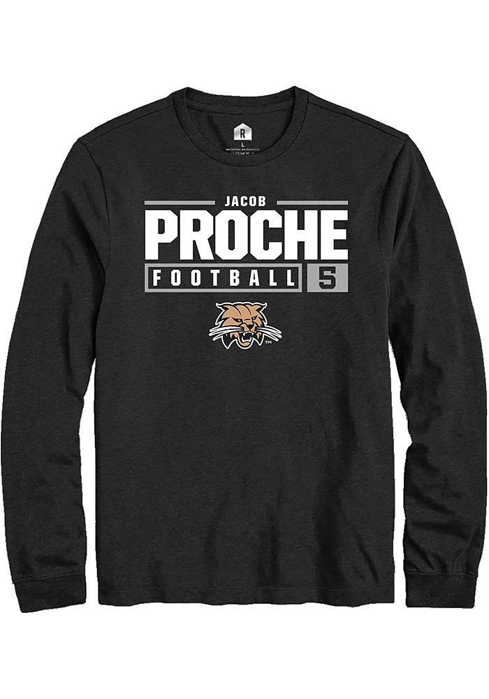 Jacob Proche Ohio Bobcats Rally NIL Stacked Box Long Sleeve T Shirt