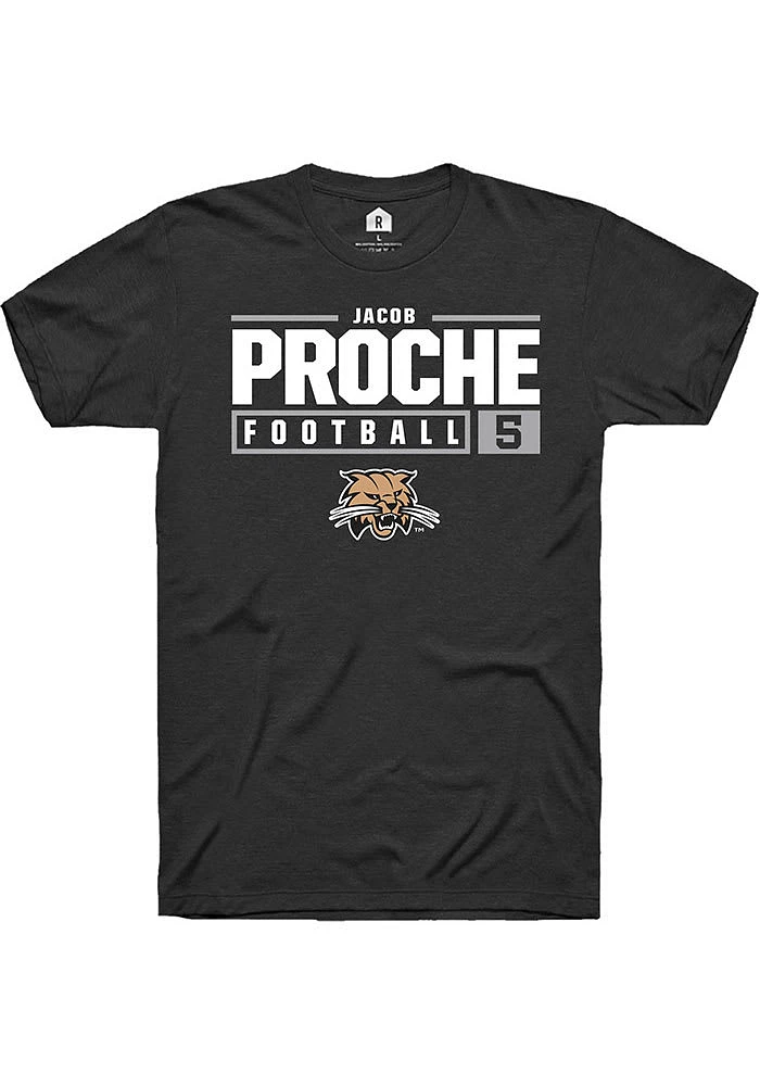 Jacob Proche Ohio Bobcats Rally NIL Stacked Box Short Sleeve T Shirt