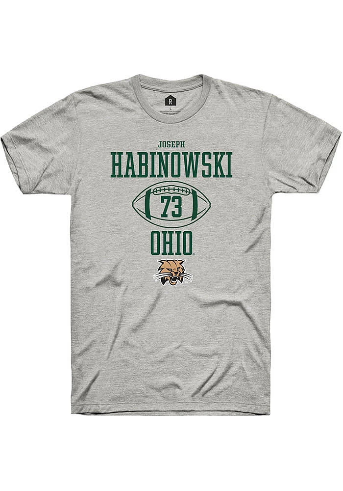 Joseph Habinowski  Ohio Bobcats Ash Rally NIL Sport Icon Short Sleeve T Shirt