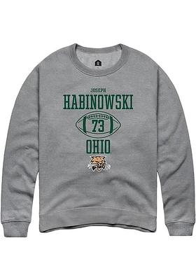 Joseph Habinowski  Rally Ohio Bobcats Mens Graphite NIL Sport Icon Long Sleeve Crew Sweatshirt