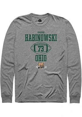 Joseph Habinowski  Ohio Bobcats Graphite Rally NIL Sport Icon Long Sleeve T Shirt