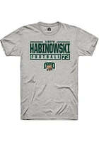 Joseph Habinowski  Ohio Bobcats Ash Rally NIL Stacked Box Short Sleeve T Shirt