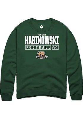 Joseph Habinowski Rally Ohio Bobcats Mens NIL Stacked Box Long Sleeve Crew Sweatshirt