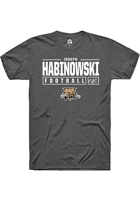 Joseph Habinowski  Ohio Bobcats Dark Grey Rally NIL Stacked Box Short Sleeve T Shirt