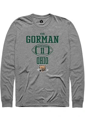 Kobi Gorman  Ohio Bobcats Graphite Rally NIL Sport Icon Long Sleeve T Shirt