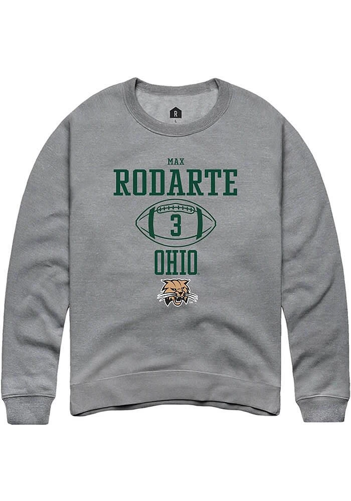 Max Rodarte Rally Ohio Bobcats Mens Graphite NIL Sport Icon Long Sleeve Crew Sweatshirt