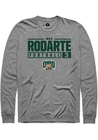 Max Rodarte  Ohio Bobcats Graphite Rally NIL Stacked Box Long Sleeve T Shirt