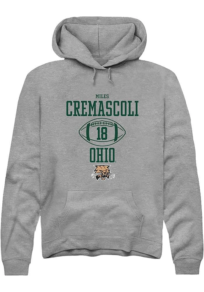 Miles Cremascoli Rally Ohio Bobcats Mens Graphite NIL Sport Icon Long Sleeve Hoodie