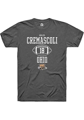 Miles Cremascoli  Ohio Bobcats Dark Grey Rally NIL Sport Icon Short Sleeve T Shirt