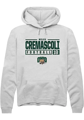 Miles Cremascoli Rally Ohio Bobcats Mens NIL Stacked Box Long Sleeve Hoodie