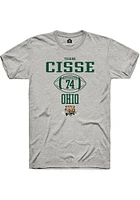 Tigana Cisse  Ohio Bobcats Ash Rally NIL Sport Icon Short Sleeve T Shirt