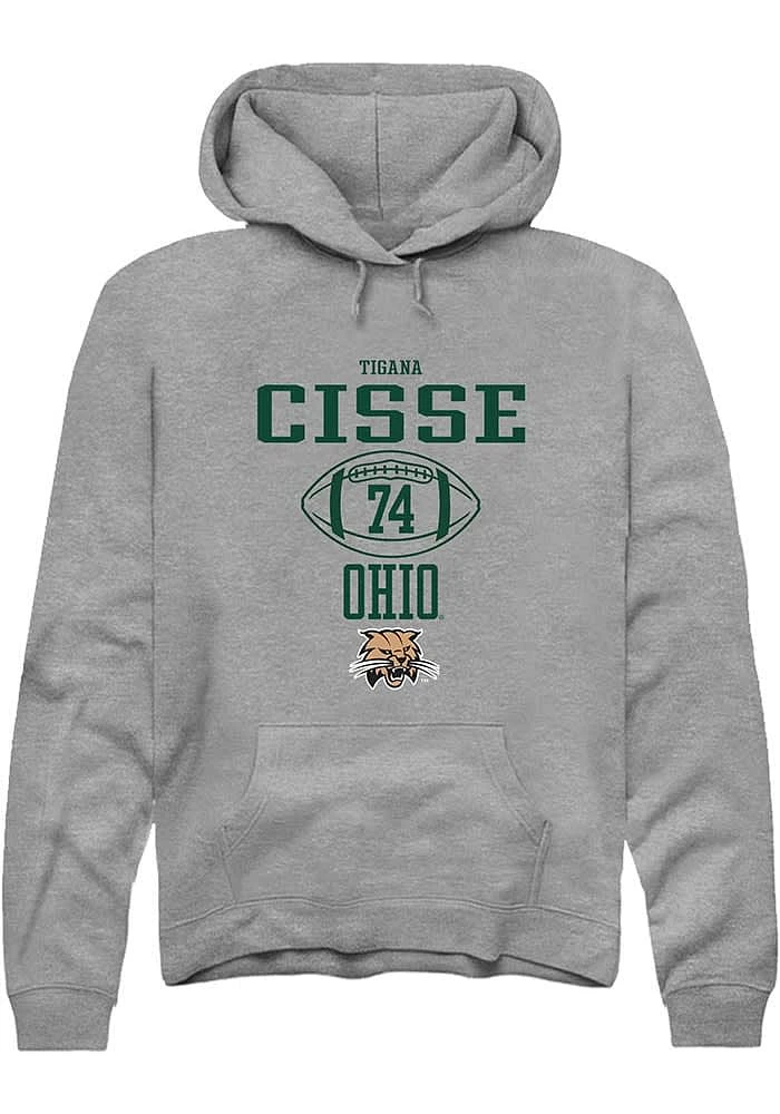 Tigana Cisse  Rally Ohio Bobcats Mens Graphite NIL Sport Icon Long Sleeve Hoodie