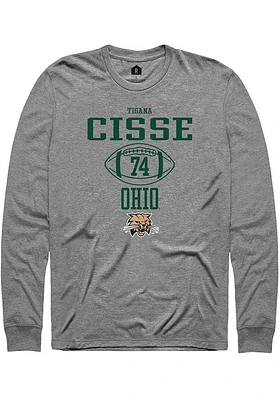 Tigana Cisse  Ohio Bobcats Graphite Rally NIL Sport Icon Long Sleeve T Shirt