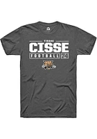 Tigana Cisse  Ohio Bobcats Dark Grey Rally NIL Stacked Box Short Sleeve T Shirt