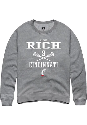 Alexis Rich  Rally Cincinnati Bearcats Mens Graphite NIL Sport Icon Long Sleeve Crew Sweatshirt