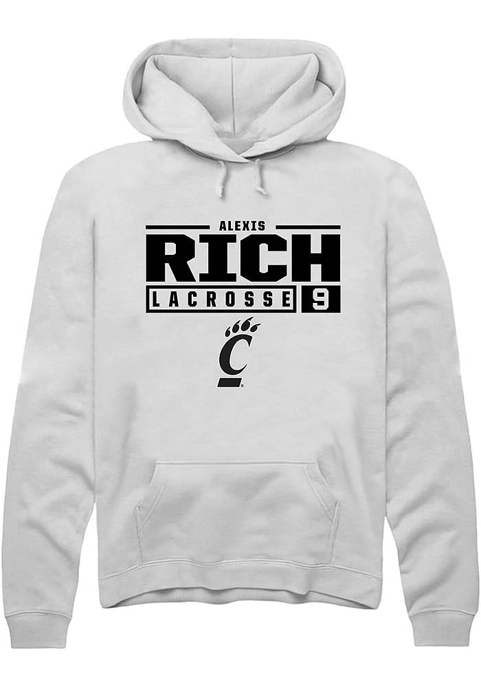 Alexis Rich Rally Cincinnati Bearcats Mens NIL Stacked Box Long Sleeve Hoodie