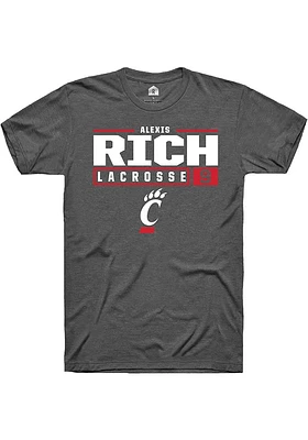 Alexis Rich  Cincinnati Bearcats Dark Grey Rally NIL Stacked Box Short Sleeve T Shirt