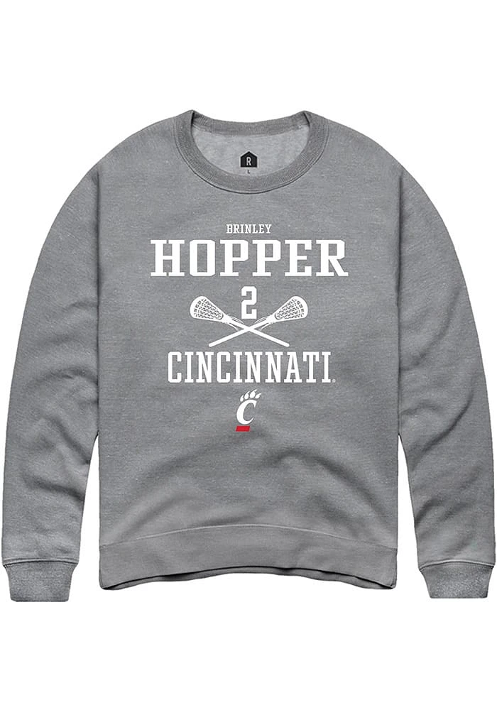 Brinley Hopper  Rally Cincinnati Bearcats Mens Graphite NIL Sport Icon Long Sleeve Crew Sweatshi..