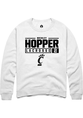 Brinley Hopper Rally Cincinnati Bearcats Mens NIL Stacked Box Long Sleeve Crew Sweatshirt