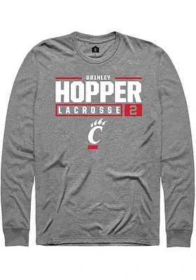 Brinley Hopper  Cincinnati Bearcats Graphite Rally NIL Stacked Box Long Sleeve T Shirt