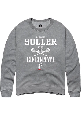 Caroline Soller  Rally Cincinnati Bearcats Mens Graphite NIL Sport Icon Long Sleeve Crew Sweatsh..