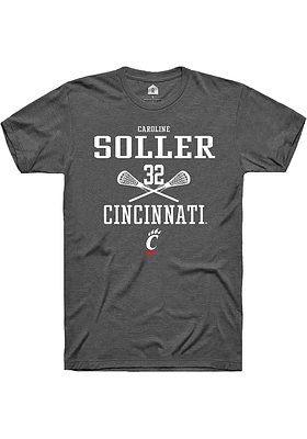 Caroline Soller  Cincinnati Bearcats Dark Grey Rally NIL Sport Icon Short Sleeve T Shirt