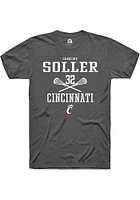 Caroline Soller  Cincinnati Bearcats Dark Grey Rally NIL Sport Icon Short Sleeve T Shirt