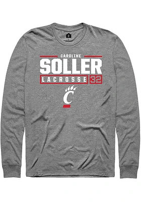 Caroline Soller  Cincinnati Bearcats Graphite Rally NIL Stacked Box Long Sleeve T Shirt